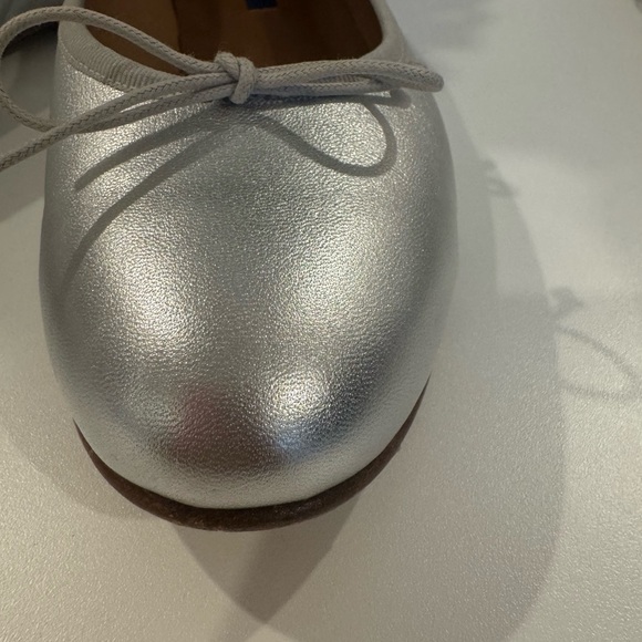 Margaux Metallic Silver Leather Demi ballet flat - Picture 9 of 12